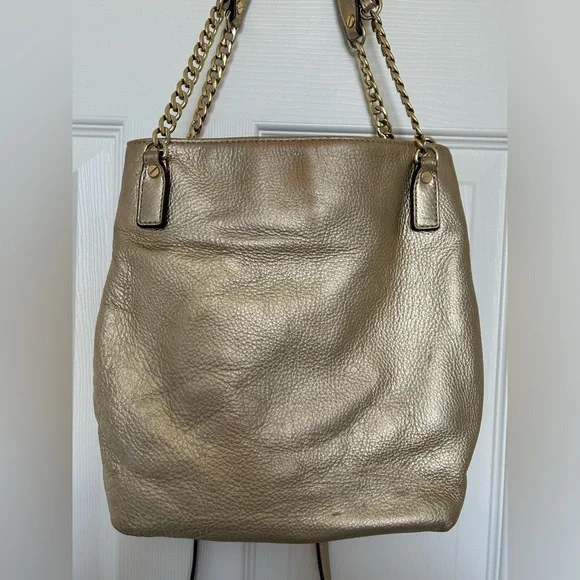 Michael Kors Gold Jet Set Chain messenger crossbody shoulder satchel - Picture 12 of 15